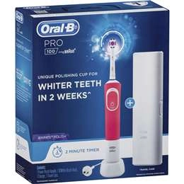 Oral-b Pro 100 Whitening Pink Electric Toothbrush Each