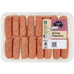 Woolworths 16 Pork Chipolatas  600g