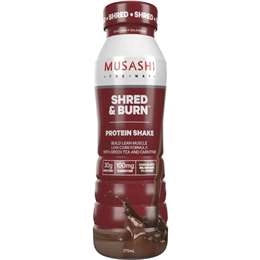 Musashi Shred & Burn Protein Shake Chocolate Milkshake, Low Carb, 375ml