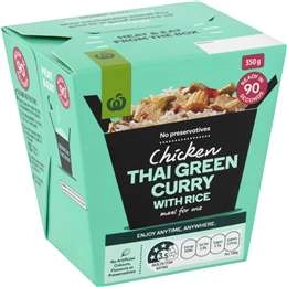 Woolworths Thai Green Chicken Curry With Jasmine Rice 350g