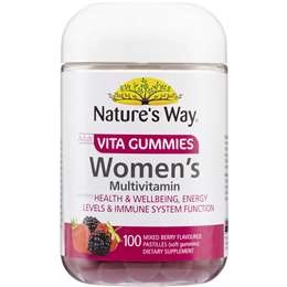 Nature's Way Vitagummies Womens Multivit Orange Lemon Blueberry 100 Pack