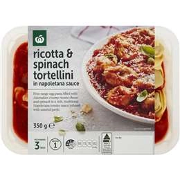 Woolworths Spinach & Ricotta Tortellini Napolitana Sauce Chilled Meal 350g