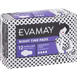 Evamay Pads With Wings Night 12 Pack