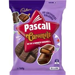 Cadbury Pascall Chocolate Caramels Lollies Snack & Share Bag 160g