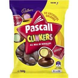 Cadbury Pascall Clinker Milk Chocolate Lollies Snack & Share Bag 160g