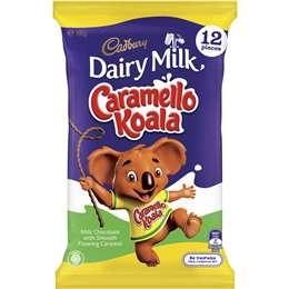 Cadbury Dairy Milk Chocolate Caramello Koala Share Pack 12 Mini Bars 180g