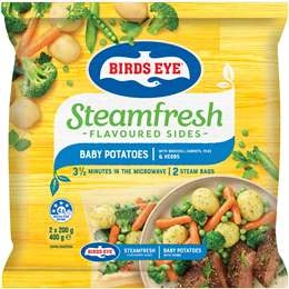 Birds Eye Steam Fresh Baby Potatoes With Broccoli, Carrots, Peas &herbs 400g