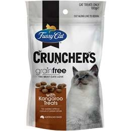 Fussy Cat Grain Free Crunchers Adult Cat Treats With Kangaroo 100g