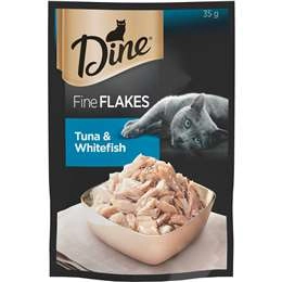 Dine Fine Flakes Tuna & Whitefish Wet Cat Food 35g