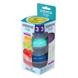 Sistema Mini Bites Stackable Containers Bpa Free 3x130ml