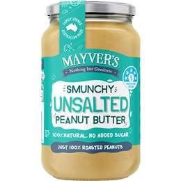 Mayver's Unsalted Smunchy Peanut Butter 375g