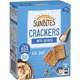 Sunbites Sea Salt Snack Crackers With Quinoa Share Pack 105g