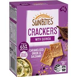 Sunbites Caramelised Onion & Balsamic Quinoa Crackers Share Pack 110g