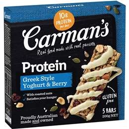 Carman's Protein Bars Greek Style Yoghurt & Berry 5 Pack