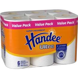 Handee Ultra Ultra Paper Towel Rolls 360ss 6 Pack