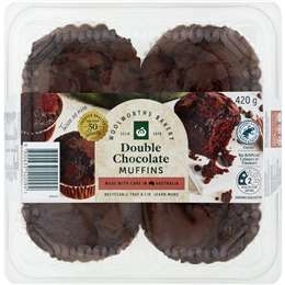 Woolworths Double Choc Chip Muffin  4 Pack