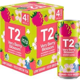 T2 Tea Iced Green Tea Very Berry Blossom 240ml X 4 Pack