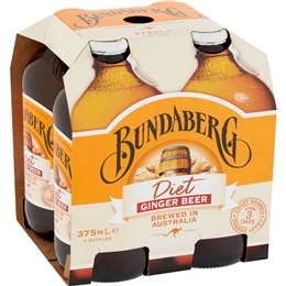 Bundaberg Diet Ginger Beer  375ml X4 Pack