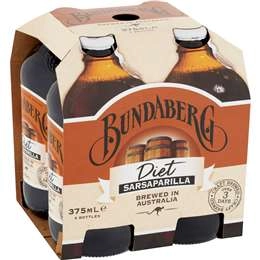 Bundaberg Diet Sarsaparilla  375ml X4 Pack