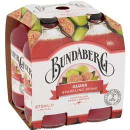 Bundaberg Sparkling Guava Sparkling Drink 375ml X4 Pack