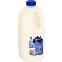 Woolworths Full Cream Milk 2l