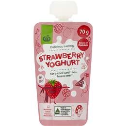 Woolworths Strawberry Yoghurt Pouch 70g