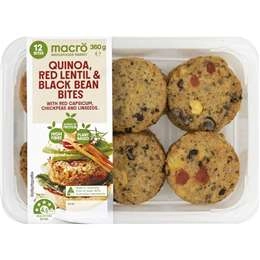 Macro Quinoa Red Lentil & Black Bean Bites 12 Pack