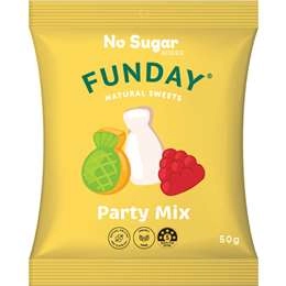 Funday No Sugar Added Party Mix Natural Sweets 50g