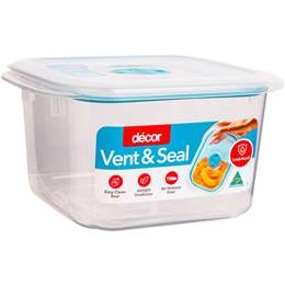 Decor Vent & Seal Container Square Teal 1l