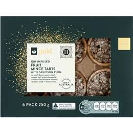 Woolworths Gold Gin Infused Fruit Mince Tarts With Davidson Plum 6 Pack