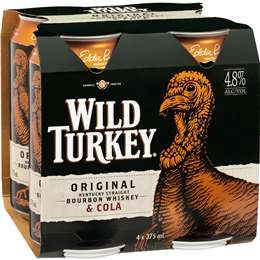 Wild Turkey Bourbon & Cola Cans 4x375ml