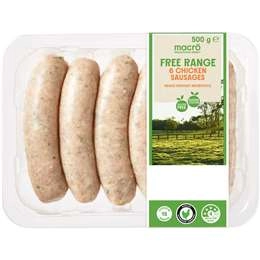 Macro Free Range 6 Chicken Sausages  500g