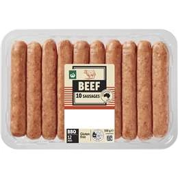 Woolworths 10 Beef Sausages  550g