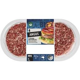 Woolworths 4 Angus Quarter Pound Beef Burgers 454g