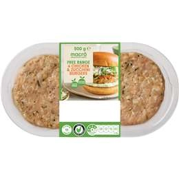 Macro Free Range Rspca Approved 4 Chicken & Zucchini Burgers 500g