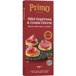 Primo Reserve Mild Sopressa & Gouda Cheese With Water Crackers 45g