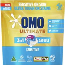 Omo Ultimate 3 In 1 Laundry Detergent Capsules Sensitive 28 Pack