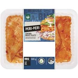 Woolworths Peri Peri Chicken Breast Fillets 500g