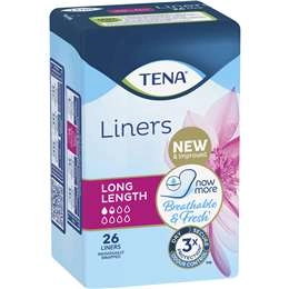 Tena Liners Long Length  26 Pack