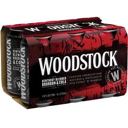 Woodstock Bourbon & Cola 4.8% Cans 375ml X6 Pack