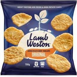 Lamb Weston Jumbo Potato Cakes Scallops Original 750g