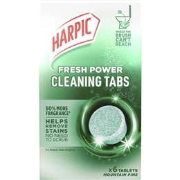 Harpic Fresh Power Cleaning Tabs Mountain Pine 6 Pack