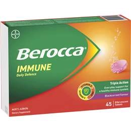 Berocca Immune Daily Defence Blackcurrant Effervescent 45 Pack