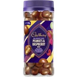 Cadbury Milk Chocolate Coated Peanuts & Raspberry 280g