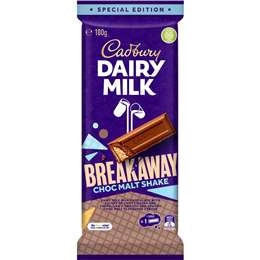 Cadbury Breakaway Choc Malt Shake Chocolate Block 180g