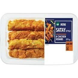 Woolworths 8 Mini Chicken Kebabs Satay Style 375g