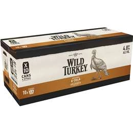 Wild Turkey Bourbon & Cola Cans 375ml X10 Case