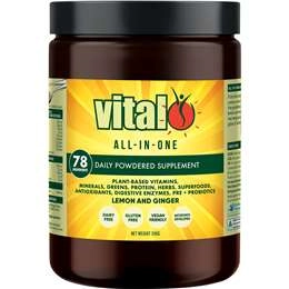 Vital All-in-one Daily Powdered Supplement Lemon & Ginger 240g