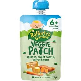 Rafferty's Garden Veggie Patch Spinach Sweet Potato Carrot & Corn 120g