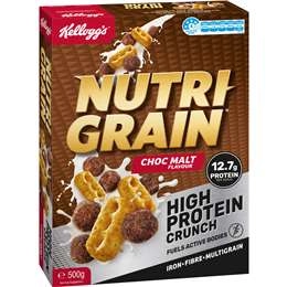 Kellogg's Nutri Grain High Protein Crunch Choc Malt Cereal 500g